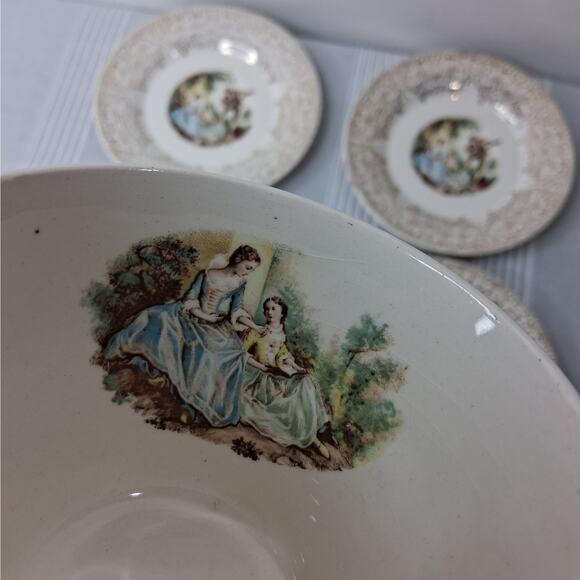 Set of 4 American Limoges Triumph China D'OR IT-S284 Teacup & Saucer Sets 22K - Picture 15 of 15